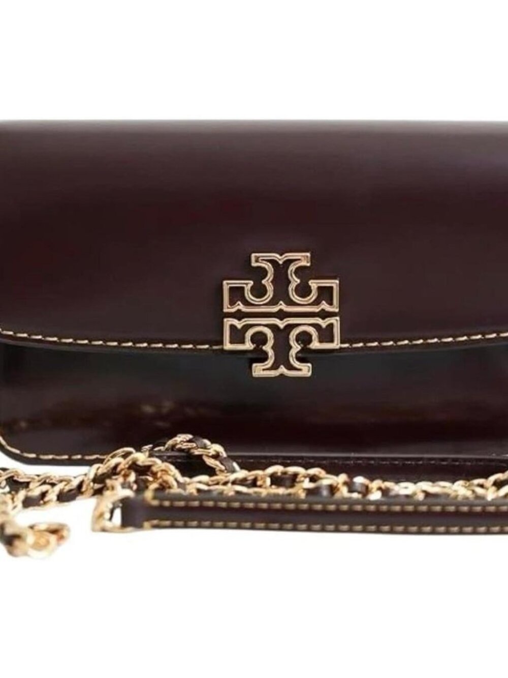 Tory Burch Britten Smooth Chain Wallet W. Wristlet